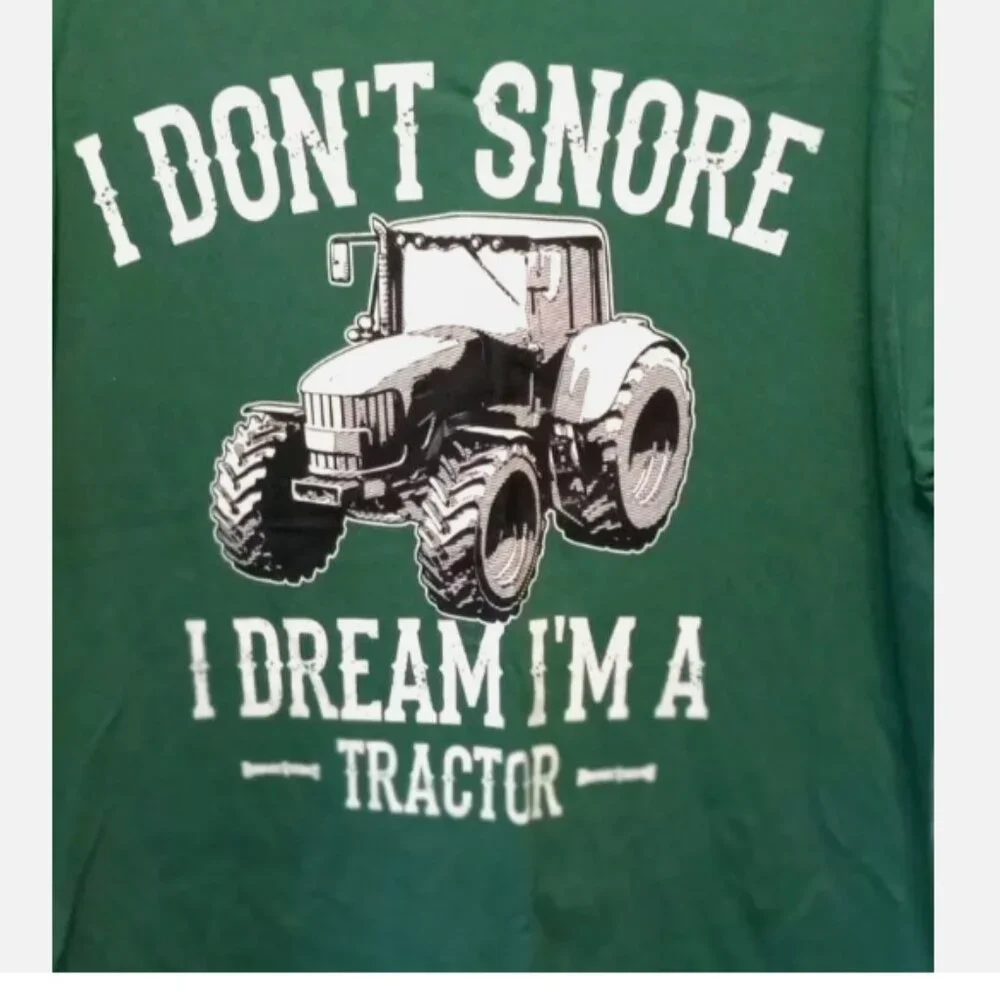T-shirt Sz XL NEW green I Don't Snore Tractors Funny Country Graphic whimsical - Picture 4 of 9